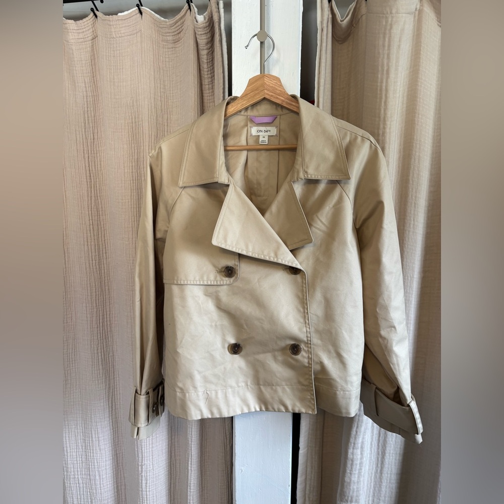 On 34th Short Double Breasted Trench Coat- 0X